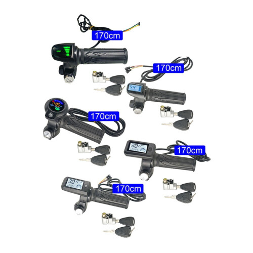 E-Bike Throttle Handle with LCD Display 48V 170cm Cable 2 2