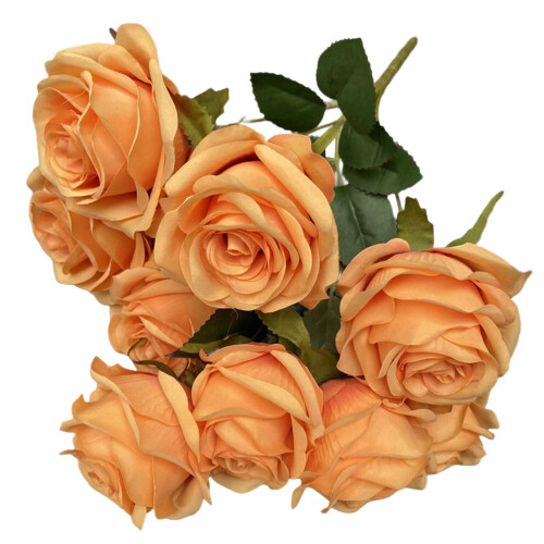 Buquê de rosas artificiais para exterior, com 9 cabeças.