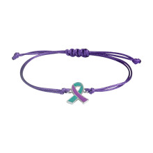 Pulseira ajustável com laço rosa, presente para conscientização sobre o câncer de mama.