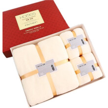 Ensemble de serviettes de bain 100 % coton, 3 pièces, beige