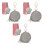 3Pcs Portable Bag with Clip Multi-Color Storage Pouch 6