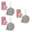 3Pcs Portable Bag with Clip Multi-Color Storage Pouch 7