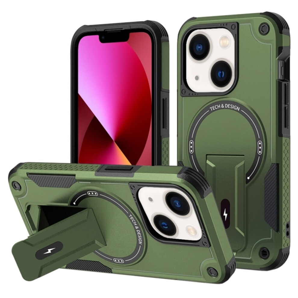 Iphone 13 (6.1") Case Â Magsafe Compatible, Military-Grade Shockproof Tpu With Invisible Stand, Green 9170372167685