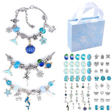 Set voor het maken van bedelarmbandjes voor meisjes, blauw