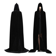 Knitterfreier Kapuzenumhang für Halloween, vielseitiger Samtumhang mit weichem und bequemem, leichtem Design für Erwachsene (Unisex), langer Umhang