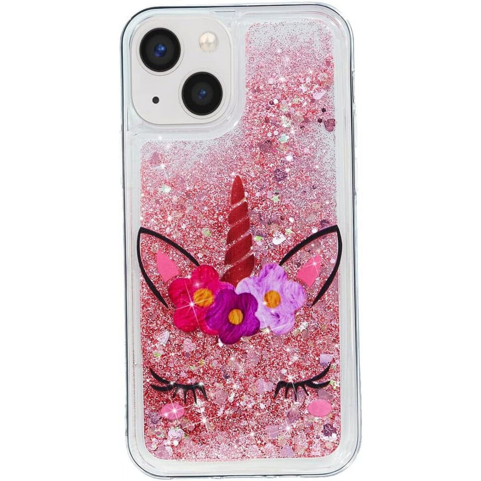 Cute Glitter Quicksand Iphone 13 Case Â Sparkle Liquid, Soft Tpu, Clear, Unicorn Design, Compatible With Iphone 13 (6.1") Pink 9170372167906