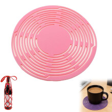 Dessous de verre en maille et porte-bouteille de vin en silicone 2 en 1
