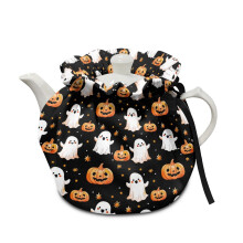 Housse de théière fantôme d'Halloween, double face avec élastique, anti-boulochage et décorative – Compatible avec les théières standard