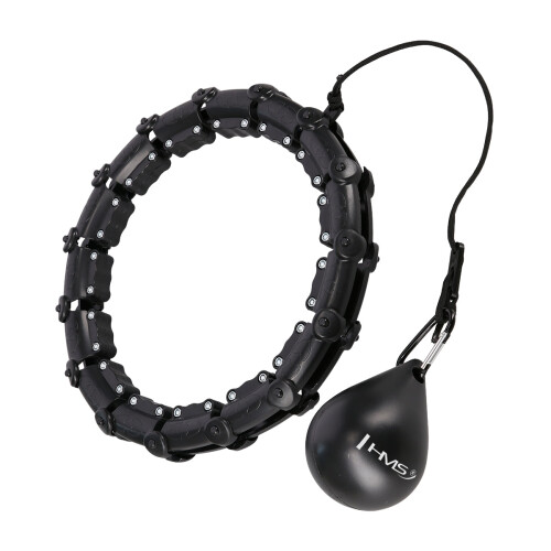 Weighted Hula Hoop, Black - Fitness Exercise Tool
