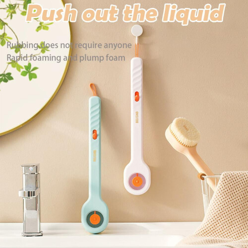 Long Handle Bath Brush Soft Hair Automatic Liquid Bath Brush Bathroom Body 1