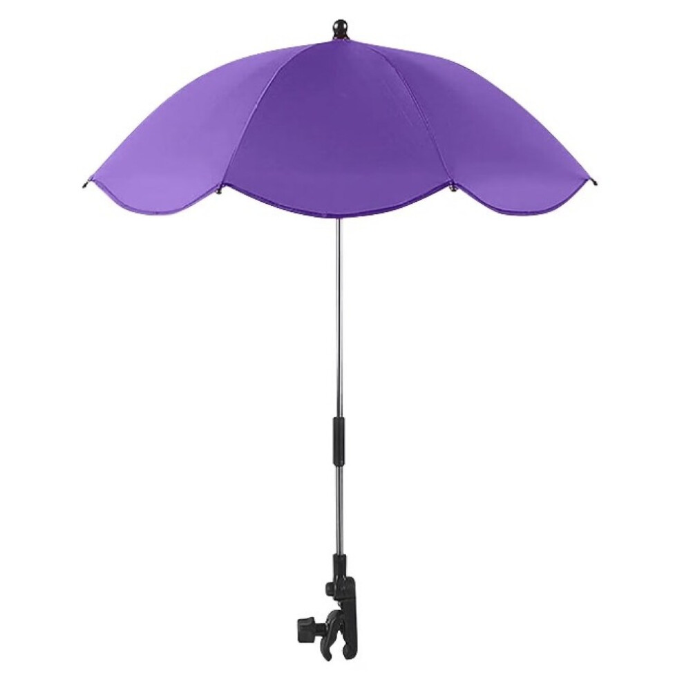 Sunshade Umbrella for Stroller and Wheelchair, Waterproof Tear Resistant Stroller Parasol with Adjustable Clamp, 360Degrees Adjustable UV Protection