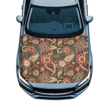 Autokaphoes van elastisch polyester, waterdicht, met etnische bloemenprint