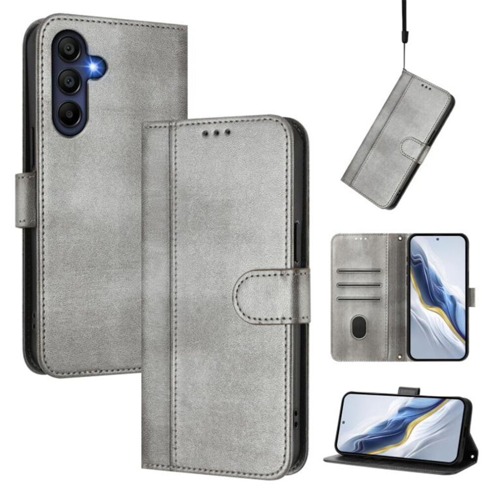 Samsung Galaxy A16 4G/5G Wallet Case Â Flip Leather Tpu, Card Holder, Wrist Strap, Shockproof, Compatible With Galaxy A16 4G/5G Grey 9165521667208