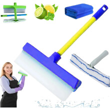 Kit de raclette Ă vitres en silicone AquaSwipe bleu 3 en 1