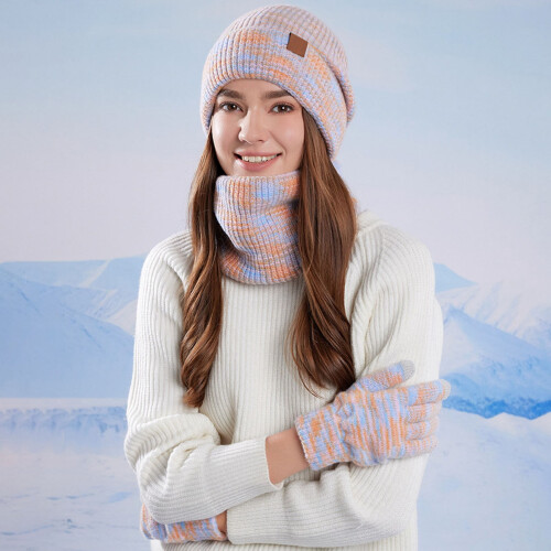 Strickmütze, Schal und Handschuhe für Damen (Set) 1