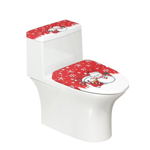 WC-Sitzbezüge mit Schneemann- und Schneeflockenmuster, 2er-Pack