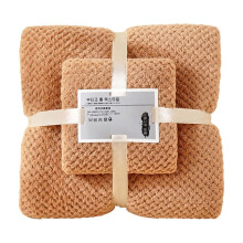 Fleece & Bath Towel Set – Coffee Brown Microfiber, Hand Towel Included, Soft Coordinated Bathroom Decor (Compatible with Home Bath)