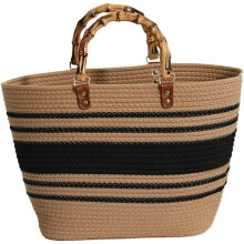Bolsas de praia trançadas para mulheres, bolsa de ombro com design moderno e versátil, bolsa de palha trançada à mão para o verão, feita com
