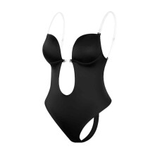 Sutiãs invisíveis para vestidos sem costas, macacão modelador com fecho ajustável de colchetes e alças removíveis, design sem costuras e