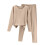 Damen-Fleece-gefütterter, warmer Pyjama, Khaki, Größe L 1