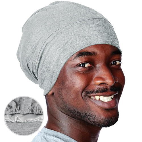 Unisex Double-Layer Beanie: Chemo Sleep Cap, Versatile Polyester Pull-On Hat for Men & Women Grey One Size 1