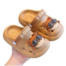 AWZXDE Toddler Boy Summer Clog Sandals, Closed Toe, Lightweight Non-Breathable Beach Footwear for Indoor/Outdoor Wear – Coffee, 2-3Y