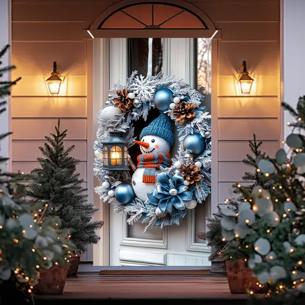 Christmas Door Cover Decoration Â Gnome Hanging Banner, Hat, 71X35", Photography Backdrop, Winter Xmas & New Year Decor Blue 9165521668878