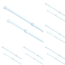 Asta a tensione bianca 24-43", Asta per tende a molla regolabile per armadio, guardaroba, finestra - Non necessita di foratura, compatibile con