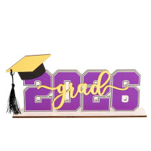 Decoración para fiesta de graduación 2026: Letrero de madera para jardín, centro de mesa y accesorio para fotos (30 x 14 cm), compatible con la