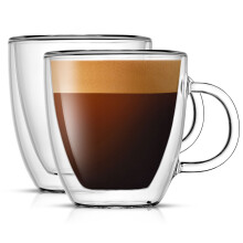 Tasses à expresso en verre résistant à la chaleur, verres à double paroi isolants anti-condensation avec effet optique, tasses en verre