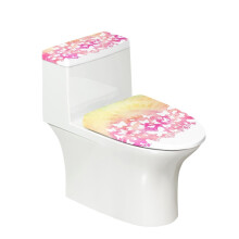 Housse de siège de toilette papillon blanc en tissu élastique rond