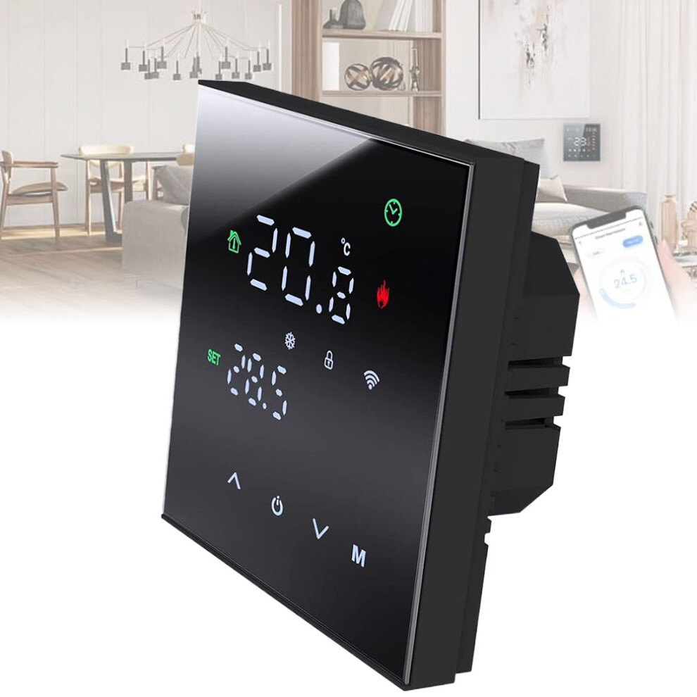 Programmable Temperature Controller For Floor Heating, Touchscreen Smart Thermostat With Lcd Display, Voice Control Wifi Thermostat For Home Heating, 9071309127317
