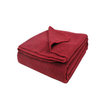Cozy Fleece Throw Blanket, Stylish Dark Red Color Modern Design, Soft And Plush Fabric With Satin Binding, Durable And Vibrant For Bedroom Sofa Use,