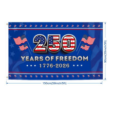 250-årsjubileumsflagg fra USA, 3x5 fot dobbeltsidig, 3-lags patriotisk flagg for innendørs/utendørs – kompatibel med 4. juli-dekor