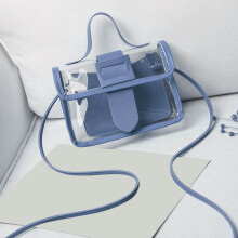 Transparente Umhängetasche (7,1 x 5,1 Zoll), PVC, Stadiontauglich, Leicht zu reinigen – Konzerte & Sport, Unisex, Blau