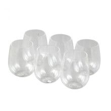 Reusable Plastic Wine Glasses, BPA-Free Crystal Clear Acrylic Stemless Cups, Disposable & Reusable Drinking Tumblers for Parties, Picnics, Corporate