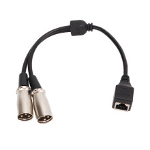 Professionelles XLR-Splitterkabel RJ45-Netzwerk-Splitter-Adapter mit sauerstofffreiem Kupfer, vernickelten Anschlüssen, flexiblem PVC-Mantel und