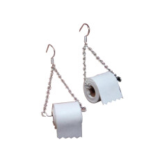 Lette, komfortable, sjove toiletrullepapir-hængeøreringe til kvinder, håndlavede PU-læderkrogøreringe, nikkelfri legering, tilfredshedsshopping
