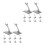 20Pcs Grey Plastic Rc Plane Stands Adjustable Model Display Holders 4