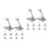 20Pcs Grey Plastic Rc Plane Stands Adjustable Model Display Holders 6
