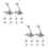 20Pcs Grey Plastic Rc Plane Stands Adjustable Model Display Holders 8