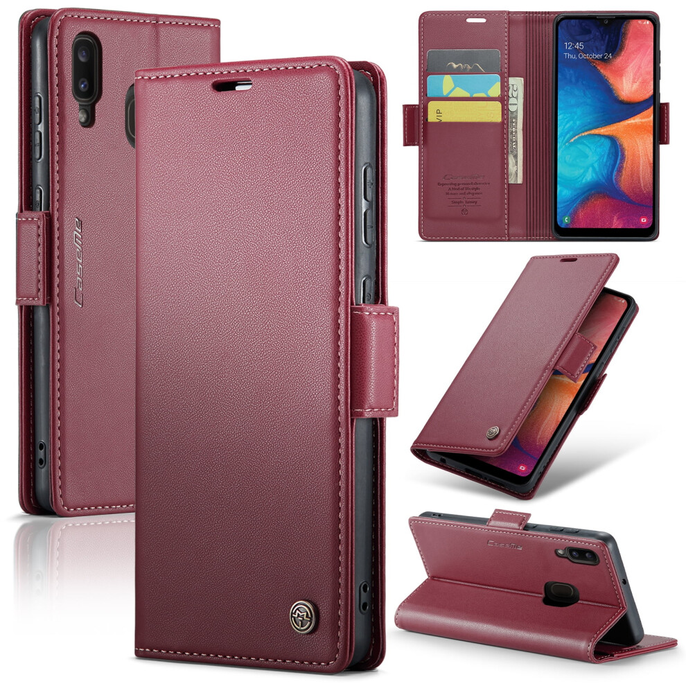 Caseme Leather Wallet Case For Samsung Galaxy A20/A30/A12 Â Rfid Blocking, Magnetic Clasp, Kickstand, Card Holder 9558633073751