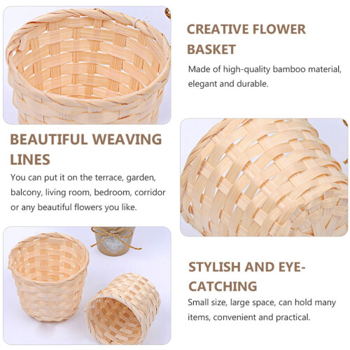 Bambuvävda Blomkorgar Beige 6-pack 2