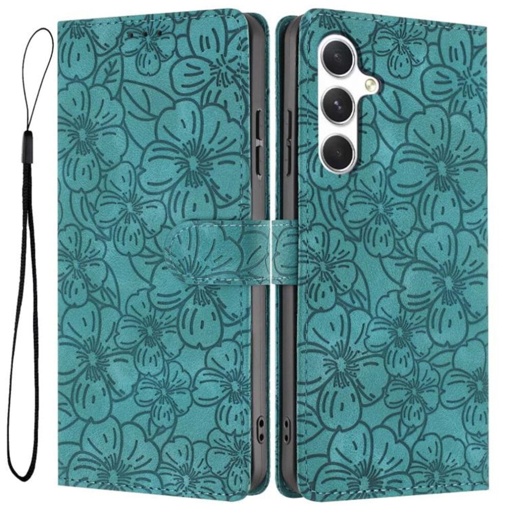 Cherry Blossom Embossed Flip Wallet Leather Case For Samsung Galaxy A16 4G / 5G Â Green, Compatible With Galaxy A16 4G / 5G Green,Red 9193271865650