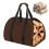 Sac à bûches en toile, robuste et portable, marron 1