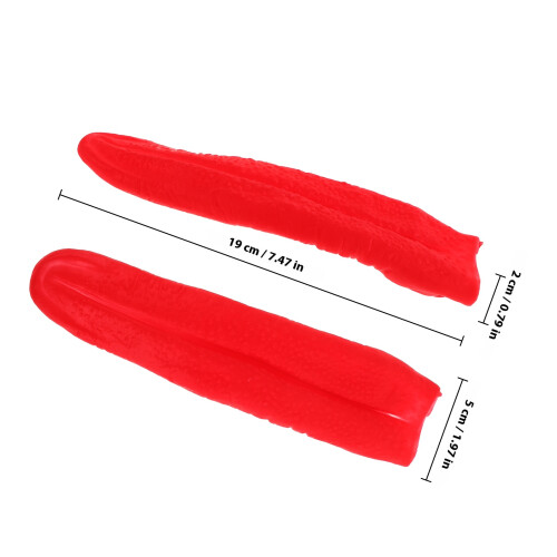 4Pièces Props Langues Factices Rouge Caoutchouc Prank Halloween 2