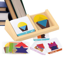 Quebra-cabeça educativo com blocos de padrões geométricos (36 peças)