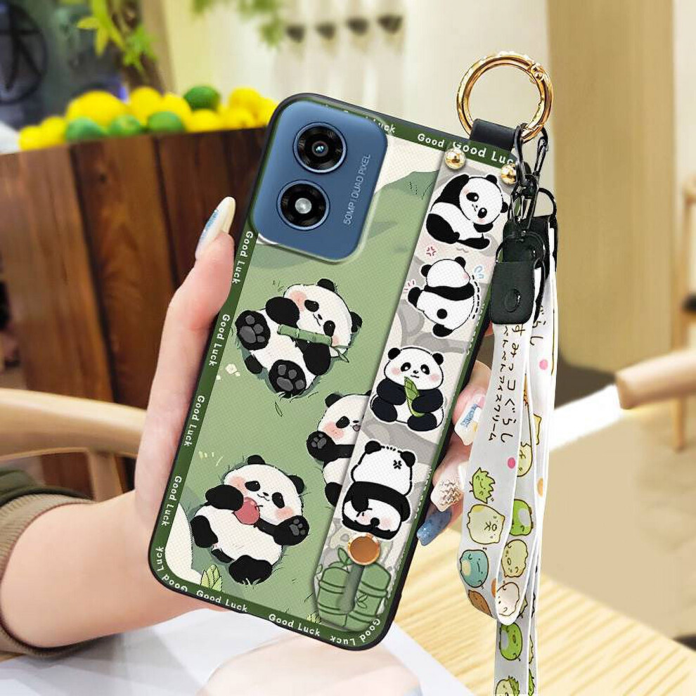 Moto G Play 2024/4G/5G Phone Case Â Shockproof, Wristband, Cute Panda Design, Anti-Dust, Kickstand, Lanyard 9130661956826