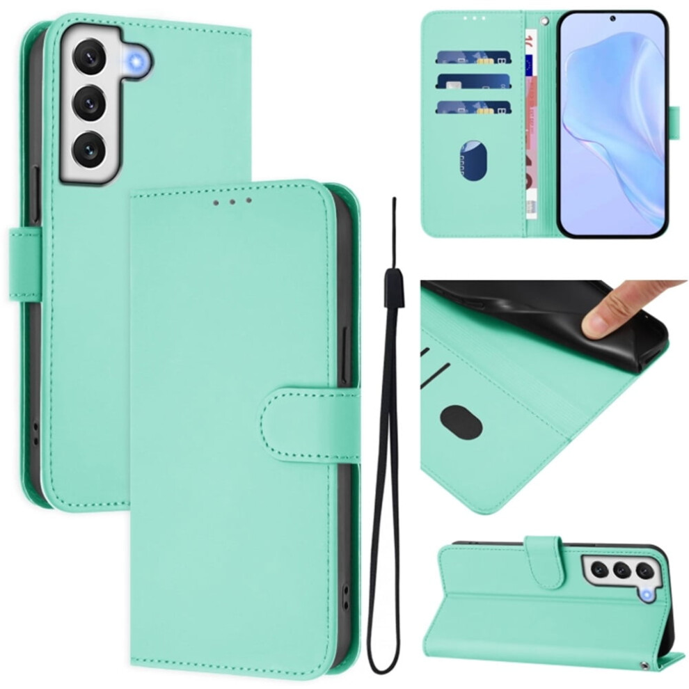 Wallet Case Compatible With Samsung Galaxy S21 Fe 5G Â Pu Leather Magnetic Flip Folio, 3-Card Slot & Wrist Strap, Mint Green 9130661959049