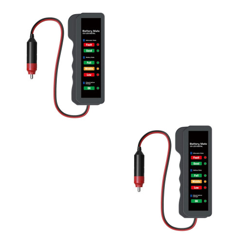 2Stk Auto Batterie Rot Anzeige Messgerät
